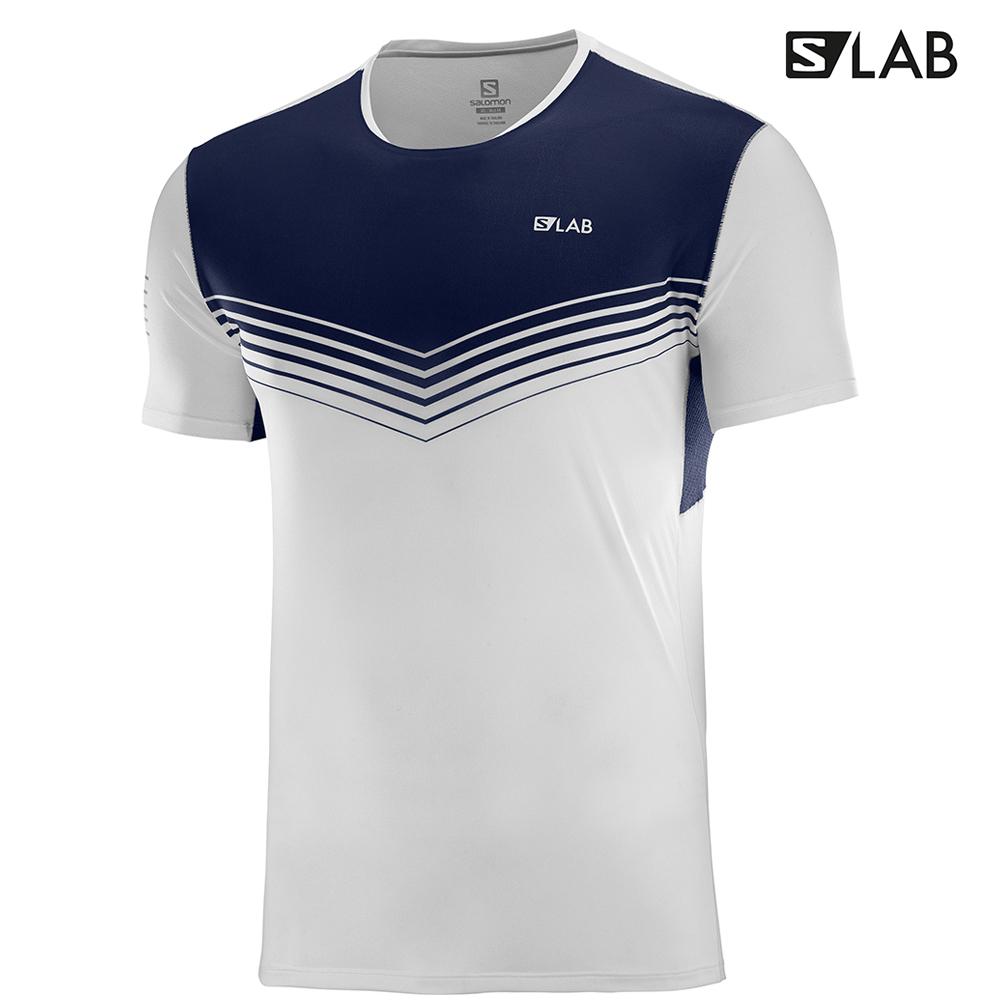 Salomon Singapore Mens T-shirts - S/LAB SENSE M White/Blue | 43085-FEXQ